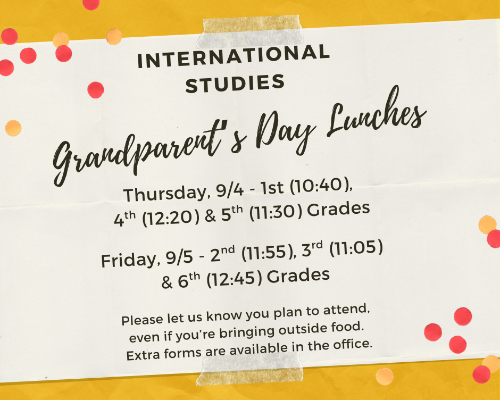  Join Us for Grandparent's Day Lunches!